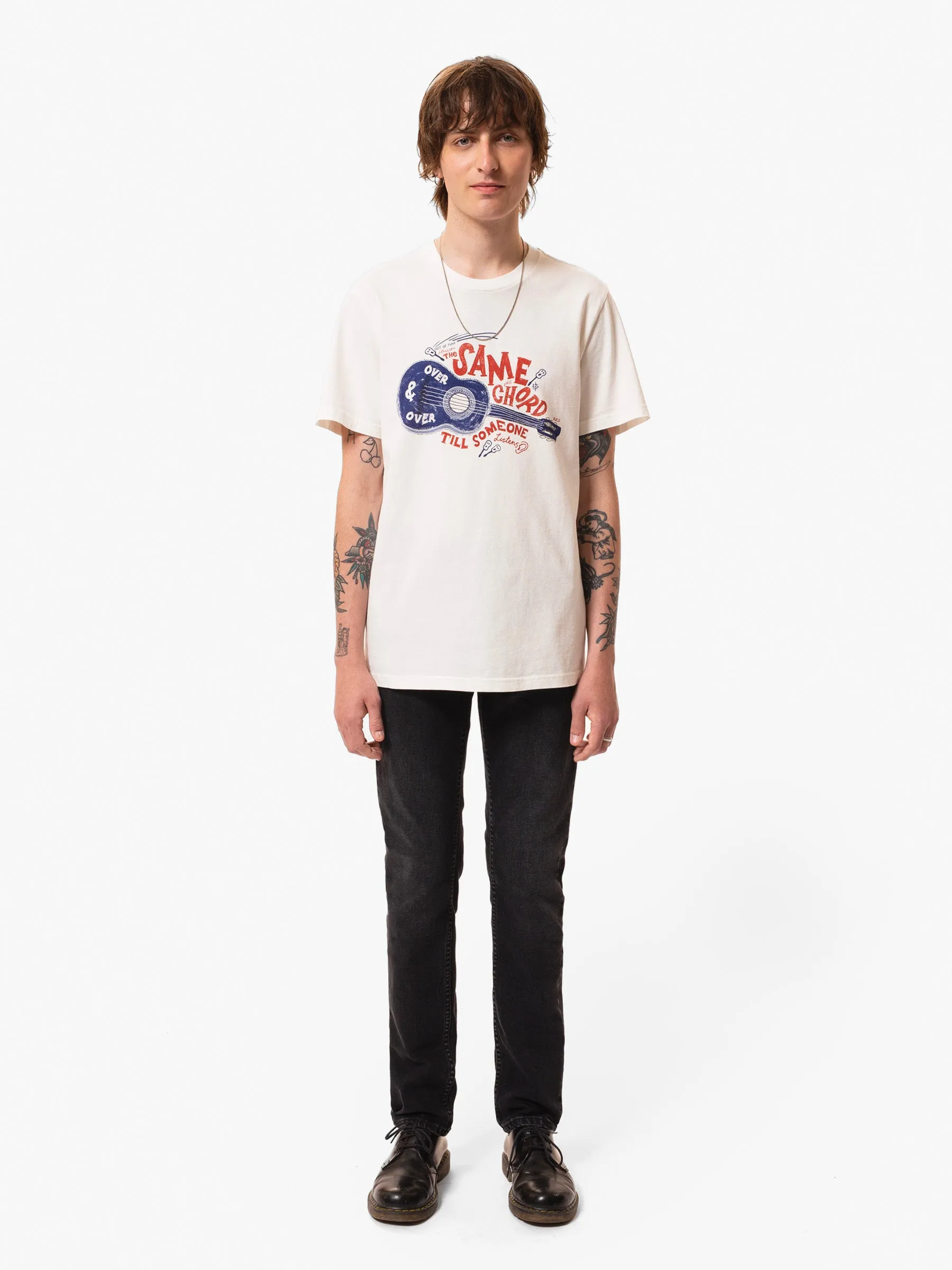 Nudie Jeans Roy Gitarr Tee Off-white