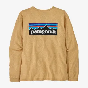 Patagonia Women's Long Sleeve P-6 Logo Responsibili-Tee - Beeswax Tan