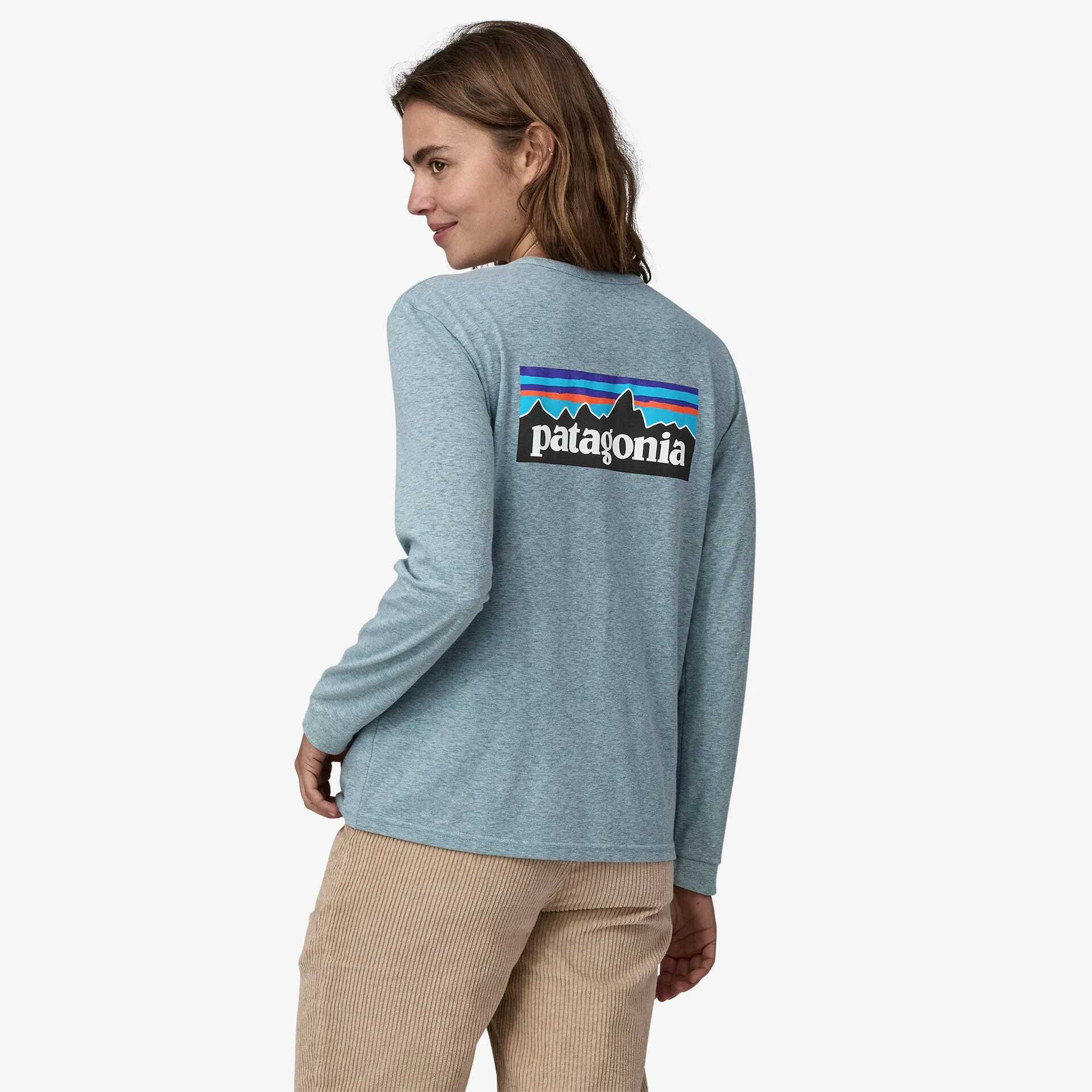 Patagonia Women's P-6 Logo Long Sleeve Responibili-tee T-shirt - Thermal Blue