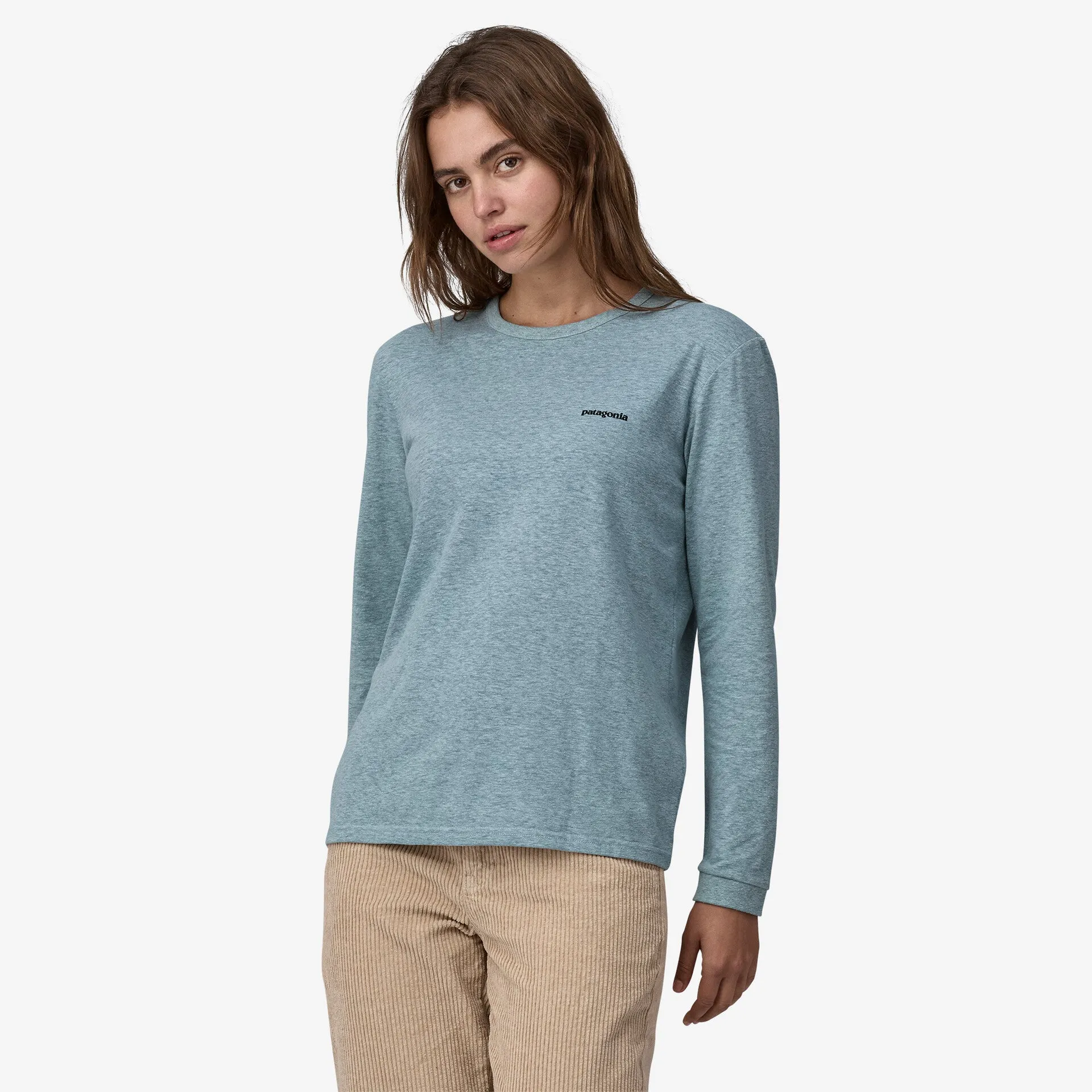 Patagonia Women's P-6 Logo Long Sleeve Responibili-tee T-shirt - Thermal Blue