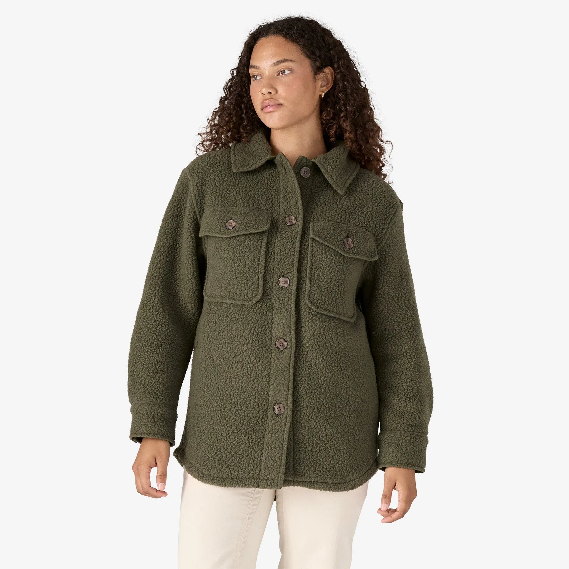 Patagonia Women's Retro Pile Shacket - Pine Needle Green