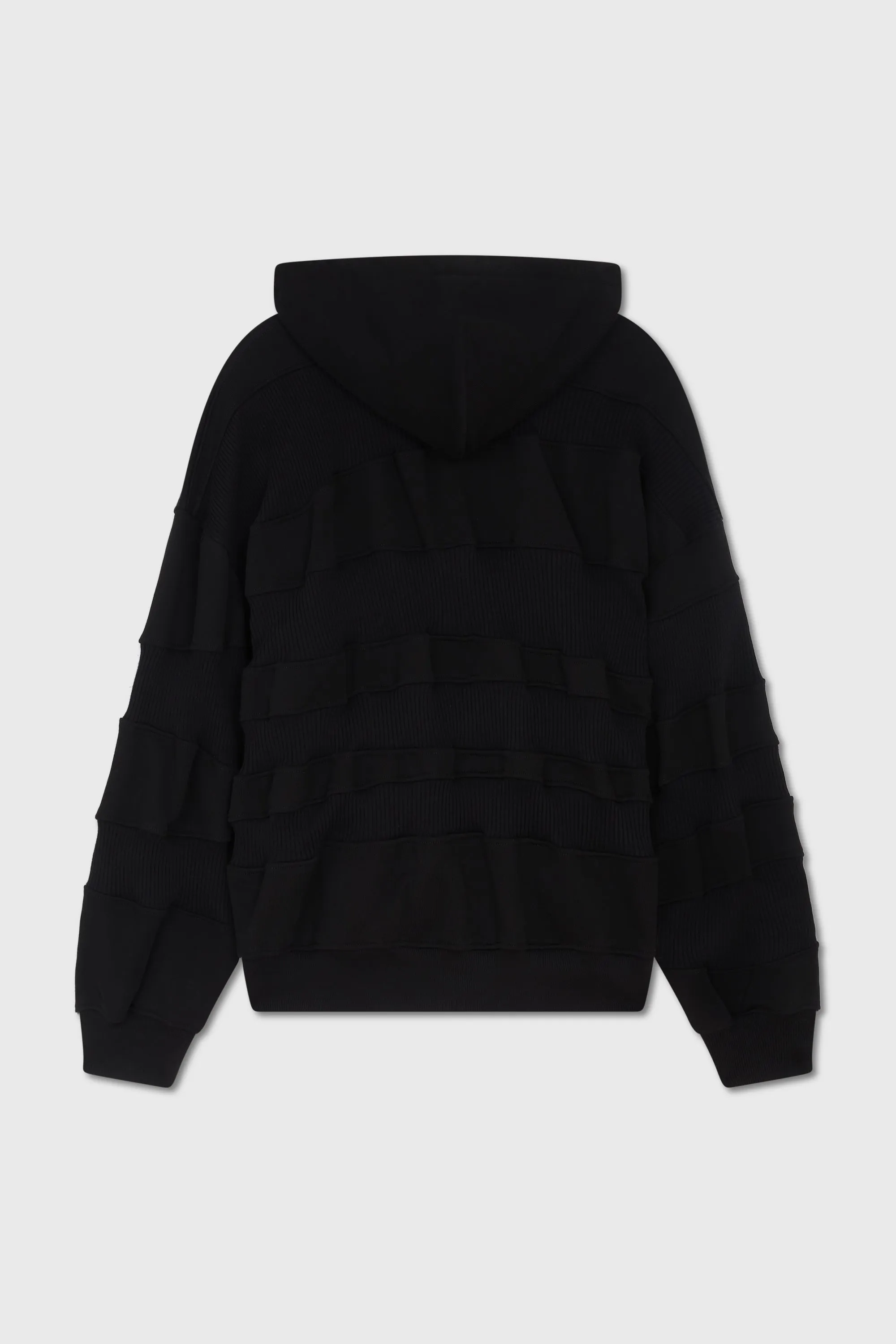 RIB ZIP HOODIE BLACK