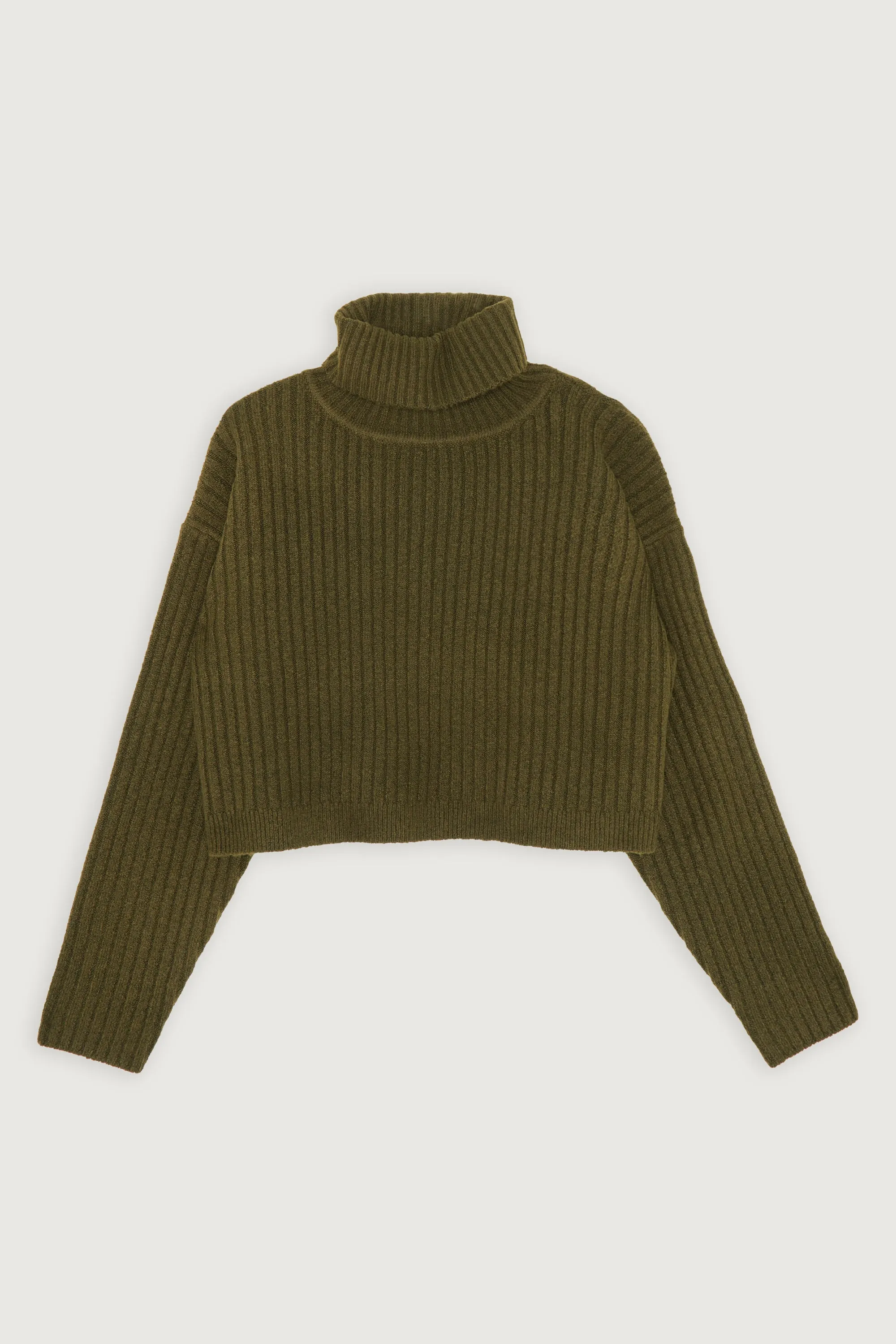 RIBBED CROPPED TURTLENECK