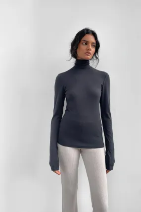 RIBBED TURTLENECK LONG SLEEVE