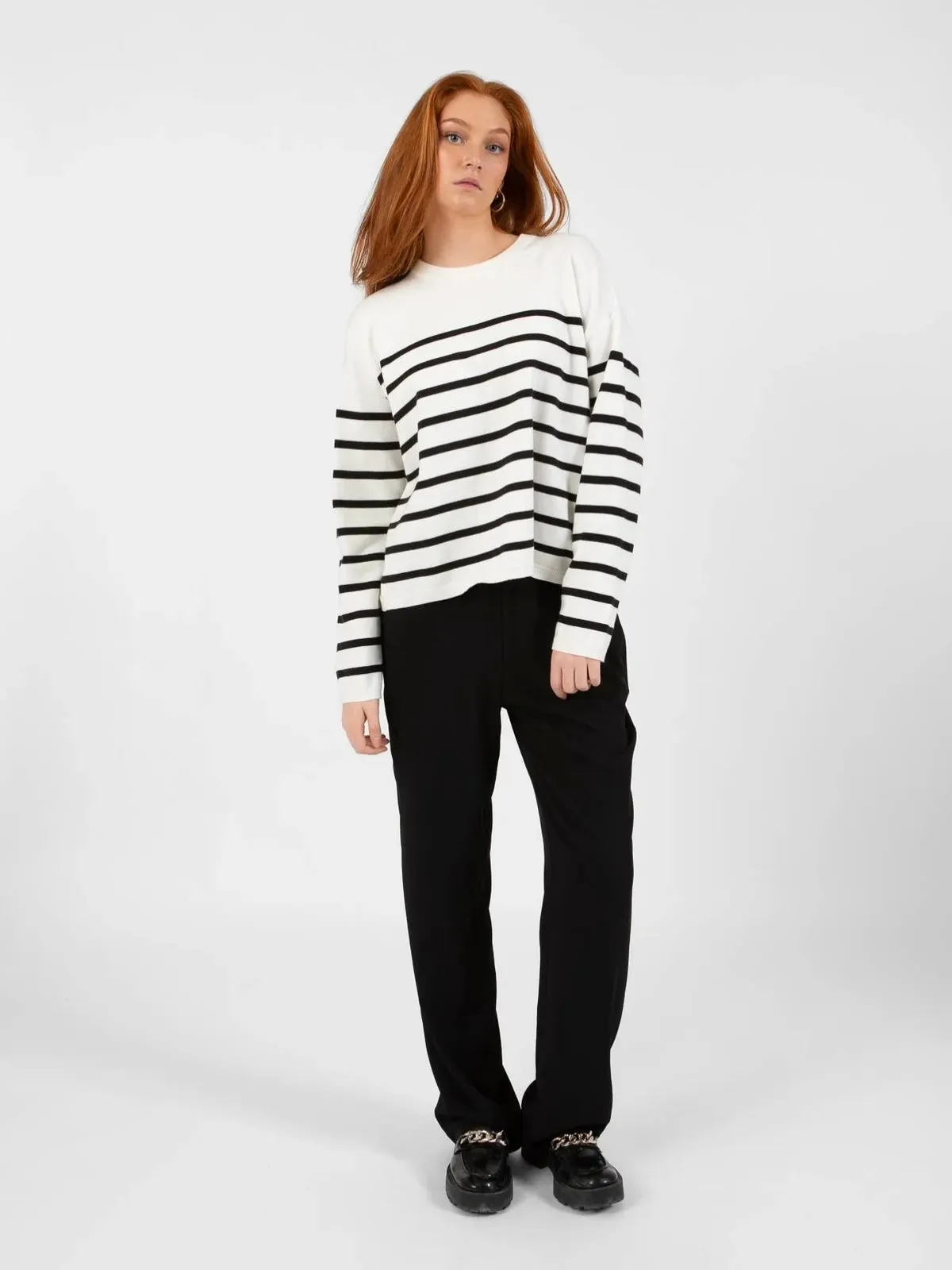 Sacs of Ashbourne   Coster CC Heart Collins Stripe open back sweater