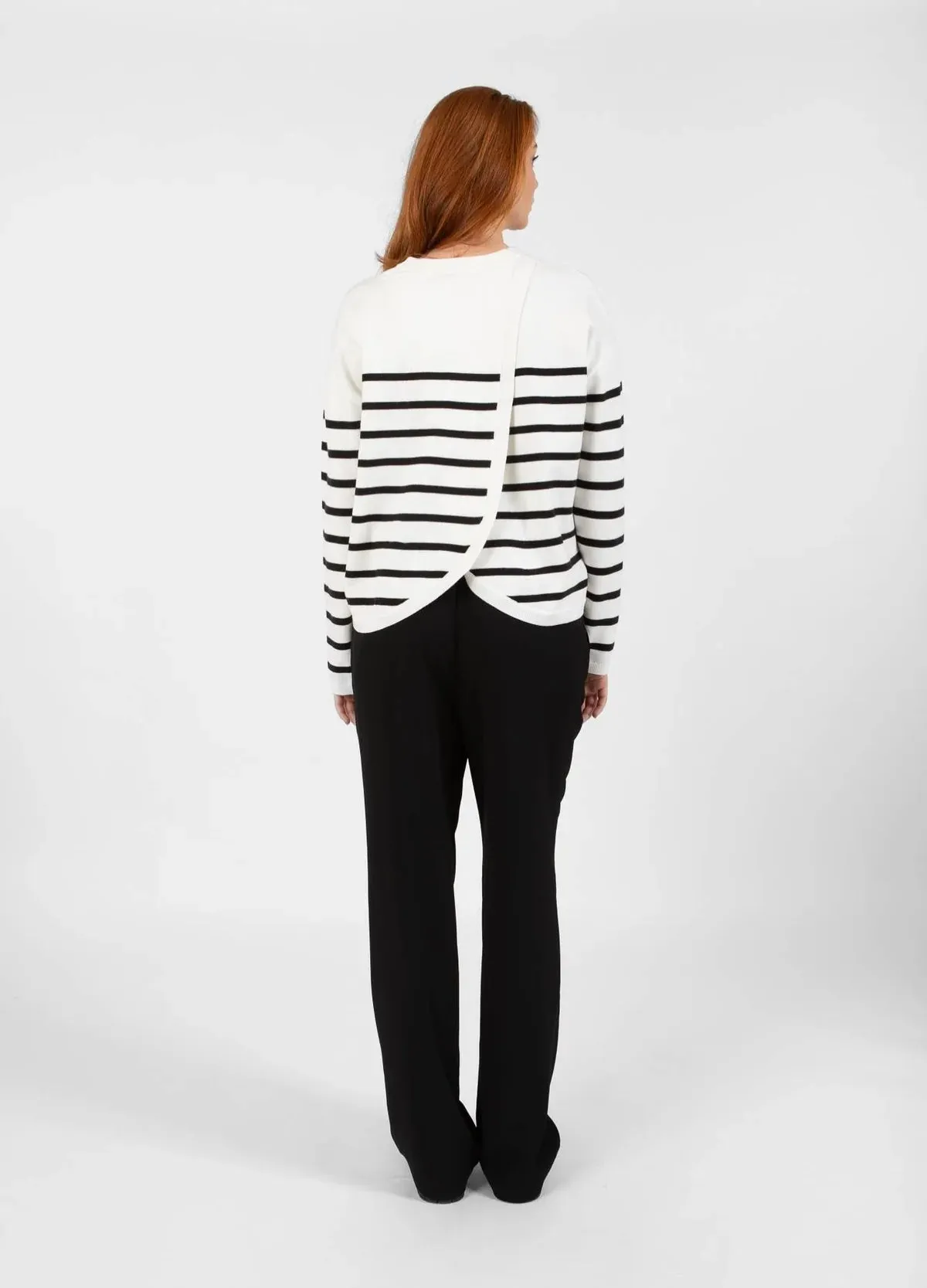 Sacs of Ashbourne   Coster CC Heart Collins Stripe open back sweater