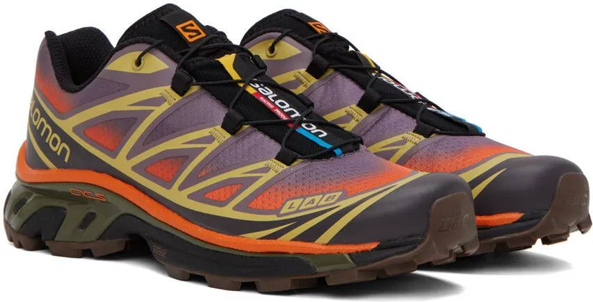 Salomon Orange & Purple XT-6 Skyline Sneakers