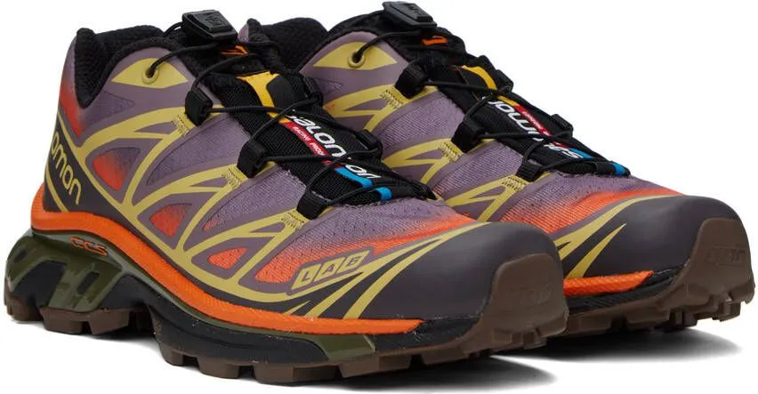 Salomon Orange & Purple XT-6 Skyline Sneakers