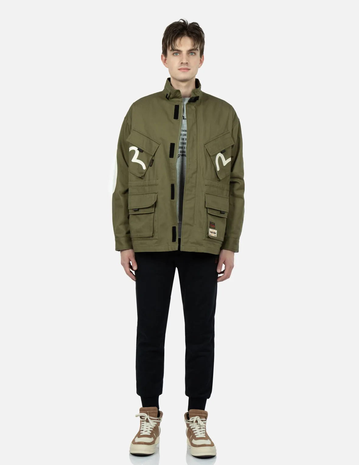 Seagull and Godhead Print Field Jacket