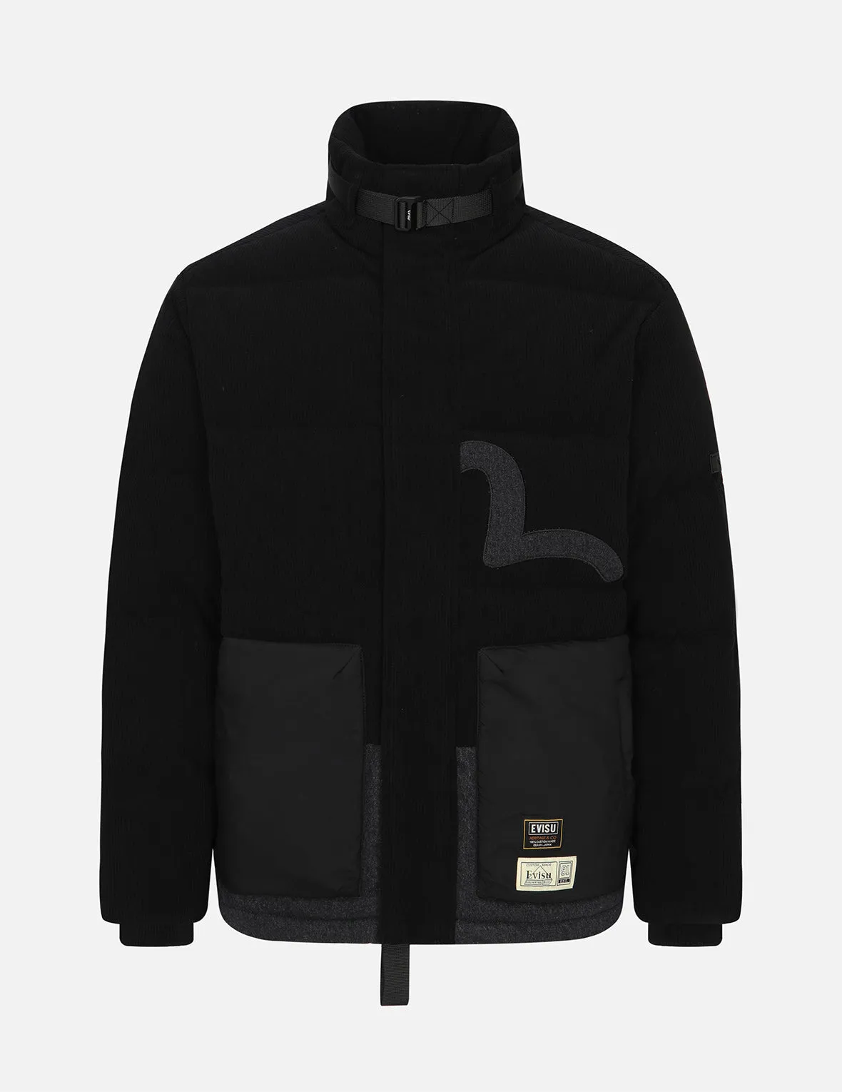 Seagull Appliqué Patchwork Down Jacket