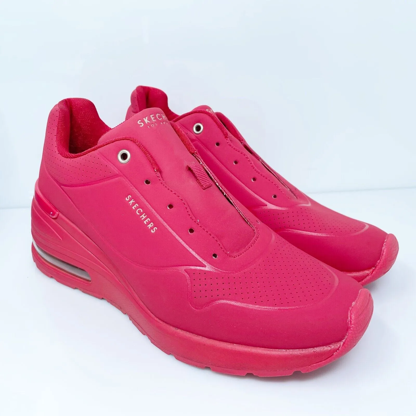 Skechers Womens Million Air Elevated Air 155401 Red Casual Shoes Sneakers 10