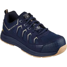 Skechers Workwear Malad II Safety Trainers Navy/Tan