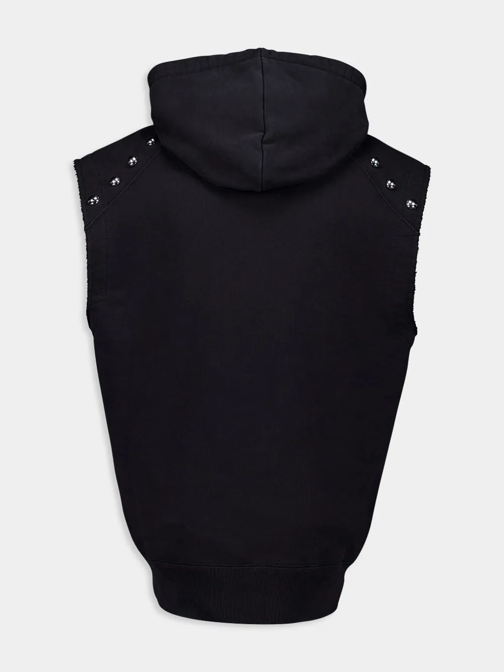 Sleeveless Embellished Hoodie