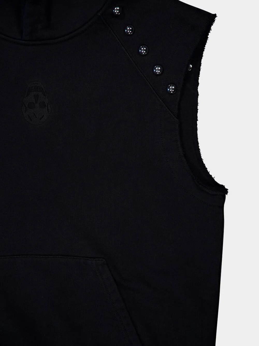 Sleeveless Embellished Hoodie