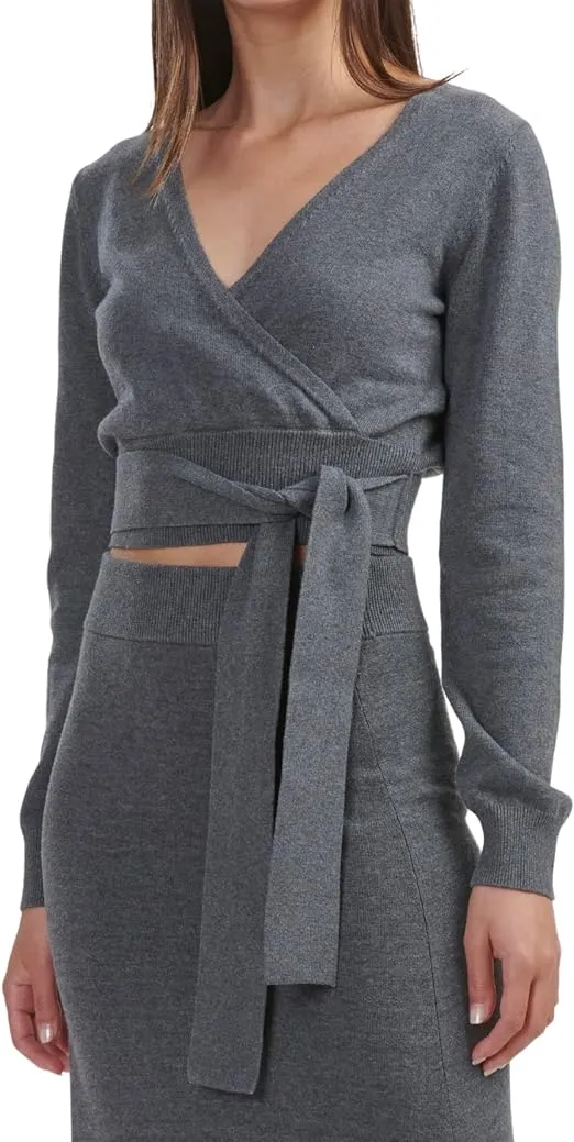 Splendid Dana Wrap Sweater - Charcoal