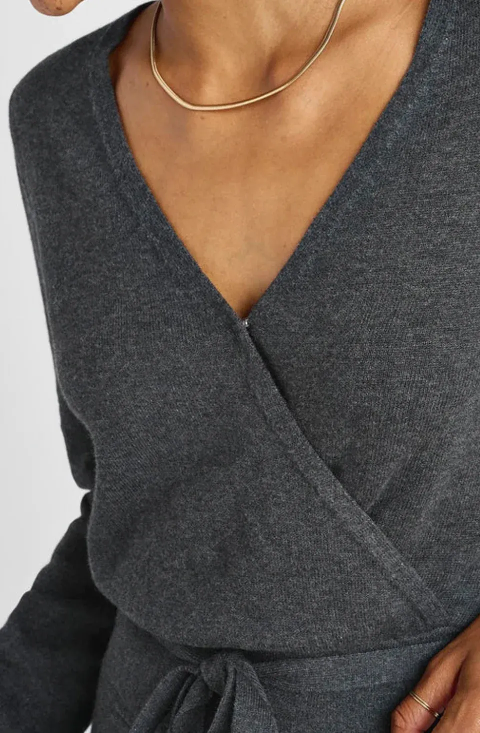 Splendid Dana Wrap Sweater - Charcoal