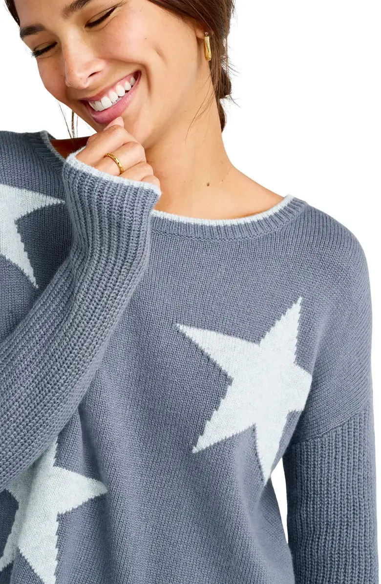 Splendid Francis Star Sweater Ash/Navy