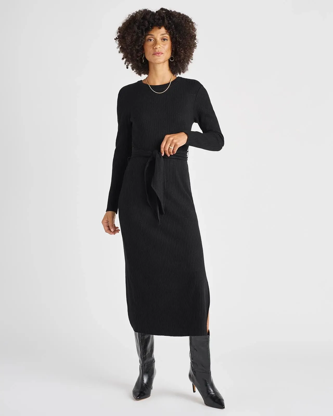 Splendid London Rib Knit Sweater Dress