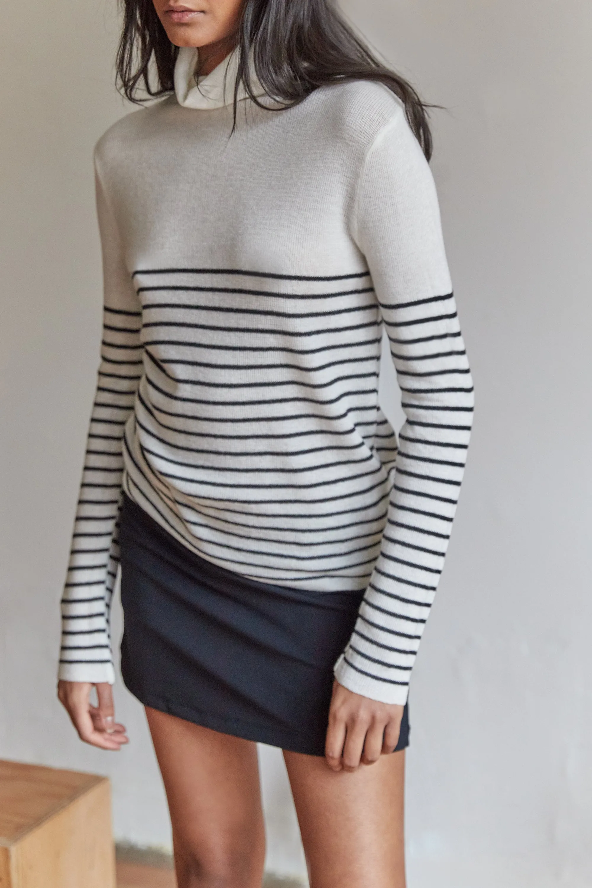 STRIPED TURTLENECK TOP