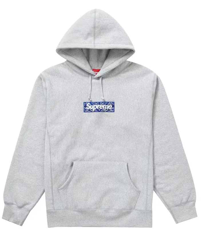 Supreme Bandana Box Logo Hoodie Grey