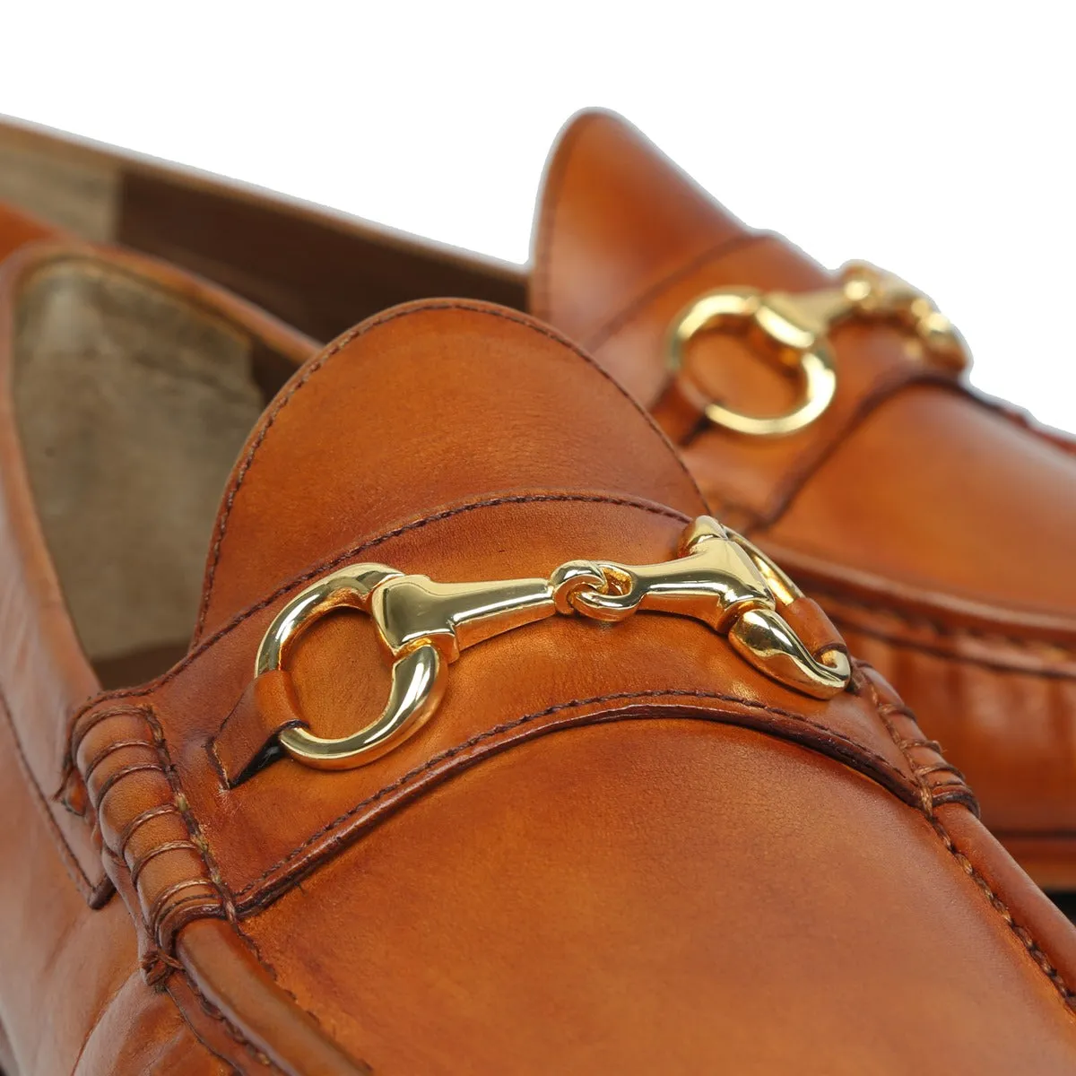 Tan Horsebit Loafers with Leather Sole