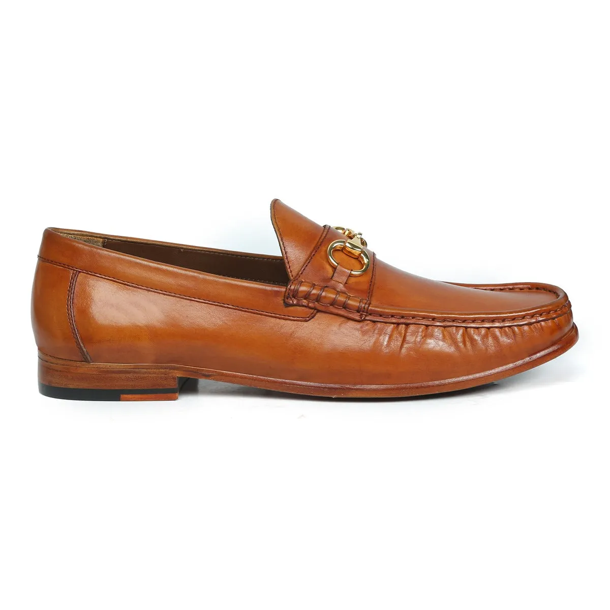 Tan Horsebit Loafers with Leather Sole