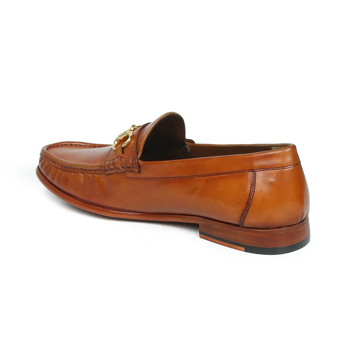 Tan Horsebit Loafers with Leather Sole