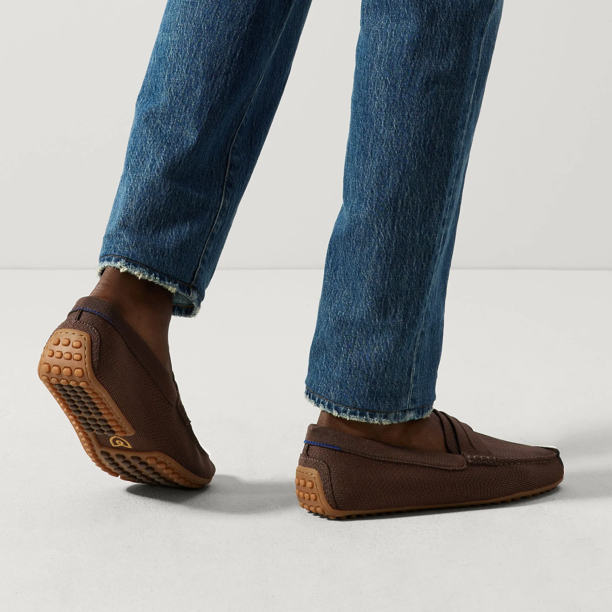 The Driving Loafer in Brown Herringbone