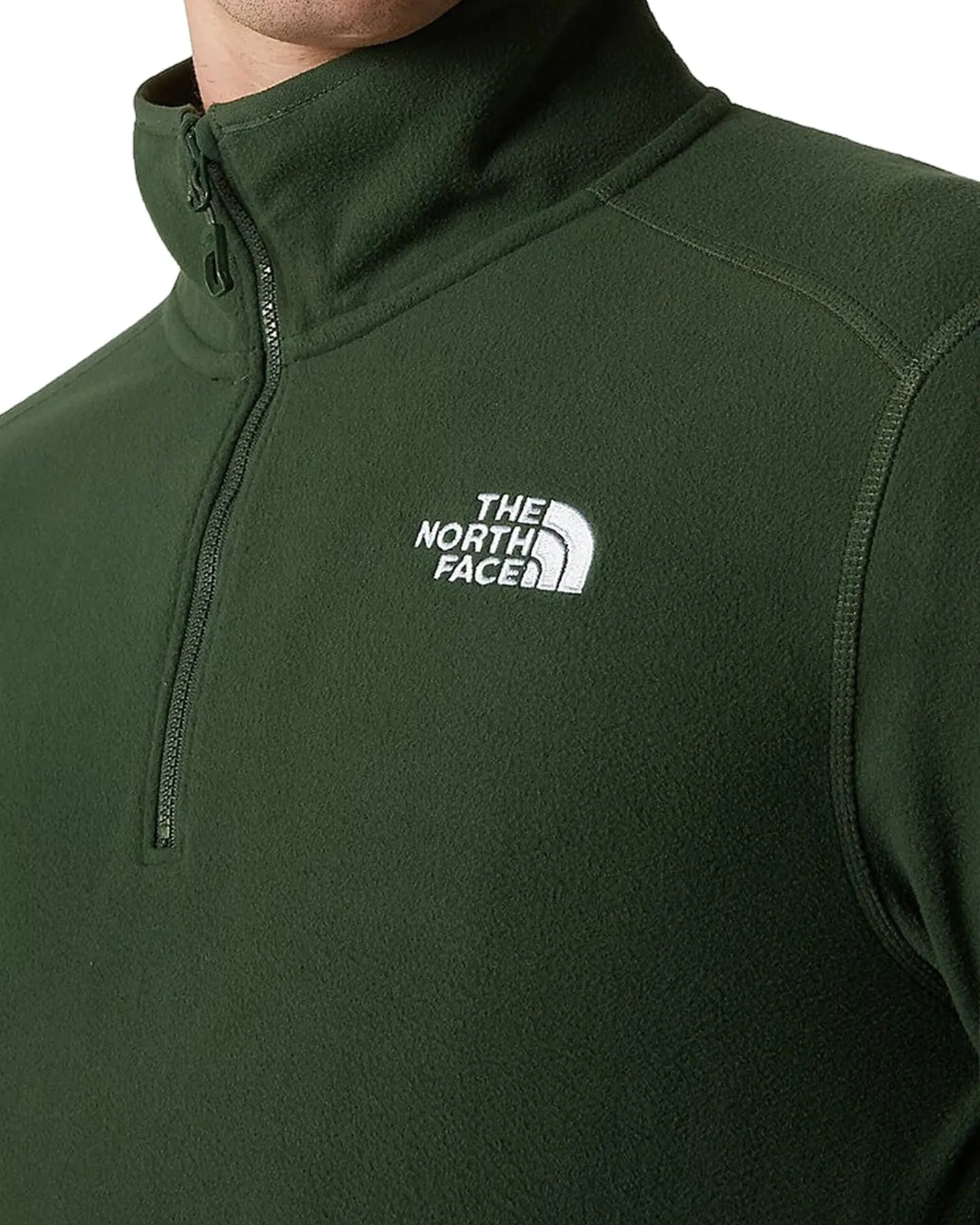 The North Face Men's 100 Glacier 1/4 Zip Fleece - Pine Needle | Shop Clothing at Trojan Wake Ski Snow & Snow Skiers Ware