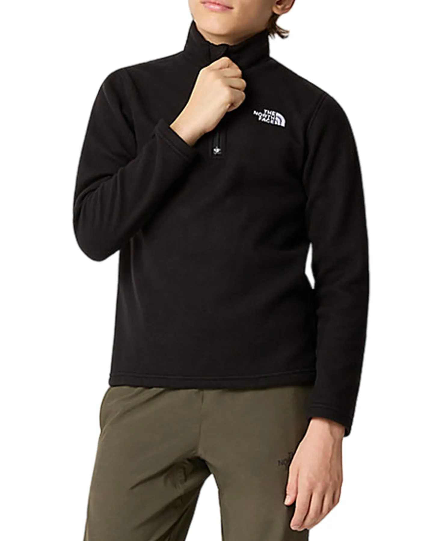 The North Face Teen Glacier 1/4 Zip Pullover - Tnf Black | Shop Clothing at Trojan Wake Ski Snow & Snow Skiers Warehouse