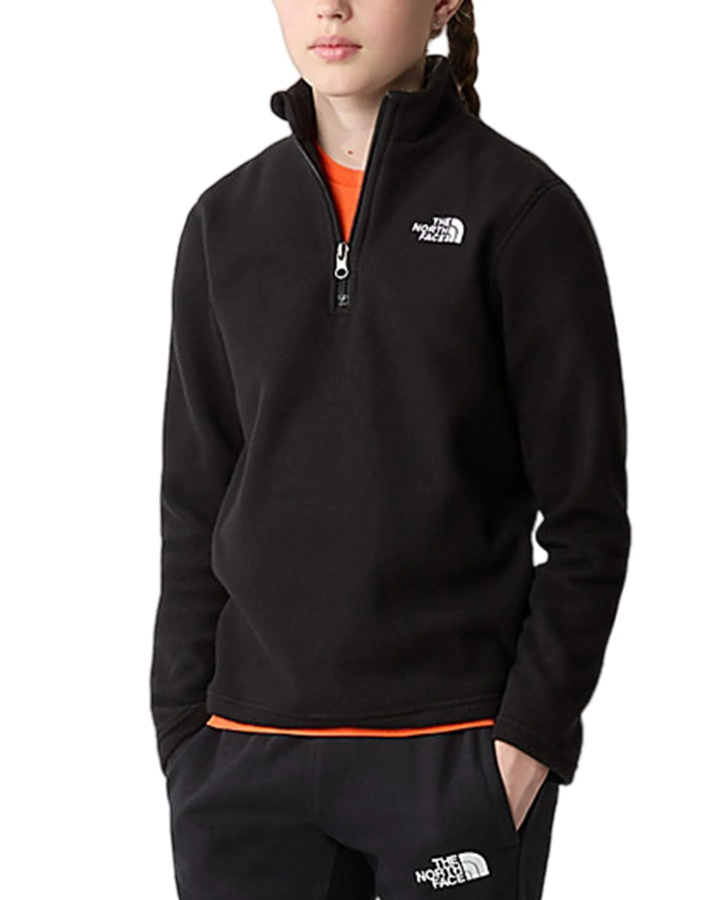 The North Face Teen Glacier 1/4 Zip Pullover - Tnf Black | Shop Clothing at Trojan Wake Ski Snow & Snow Skiers Warehouse