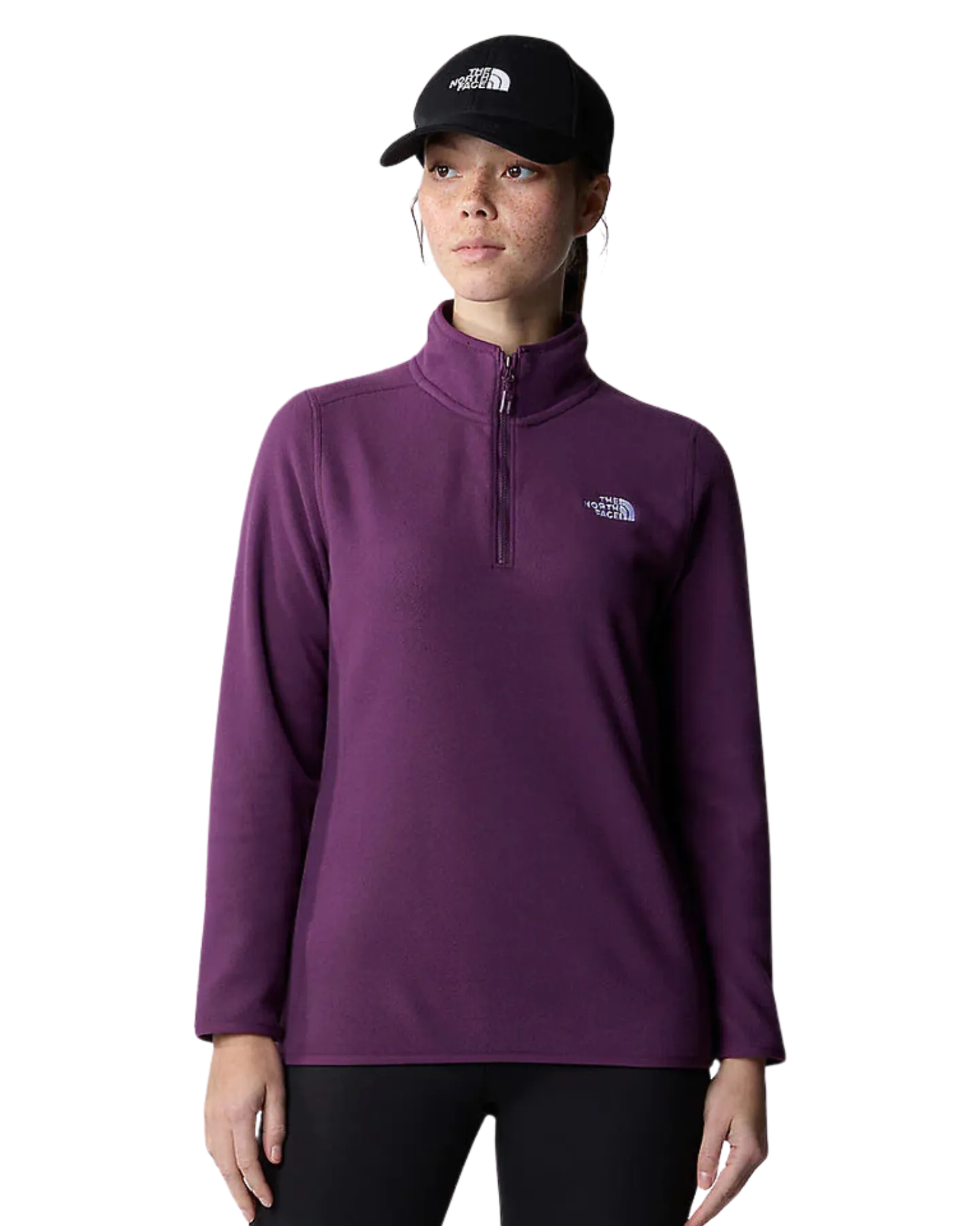 The North Face Women's 100 Glacier Quaterzip Fleece - Blackcurrant