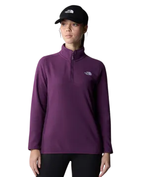 The North Face Women's 100 Glacier Quaterzip Fleece - Blackcurrant