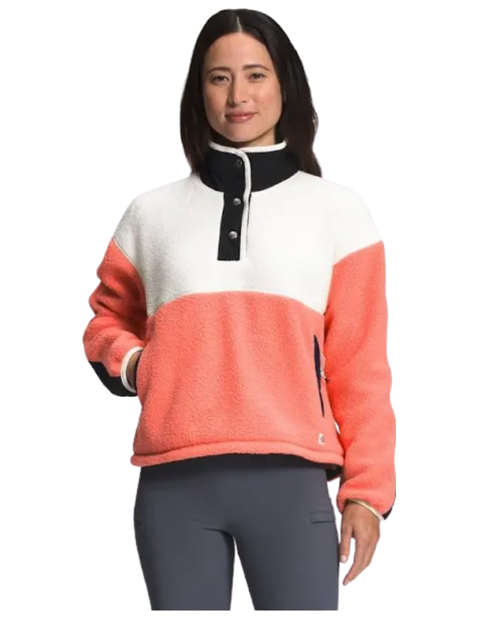 The North Face Women's Cragmont Fleece 1 / 4 Snap - Coral Sunrise / Ga