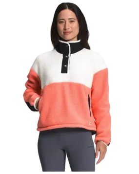 The North Face Women's Cragmont Fleece 1 / 4 Snap - Coral Sunrise / Ga