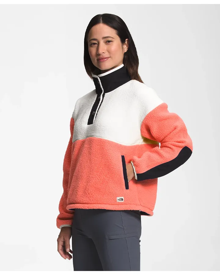 The North Face Women's Cragmont Fleece 1 / 4 Snap - Coral Sunrise / Ga