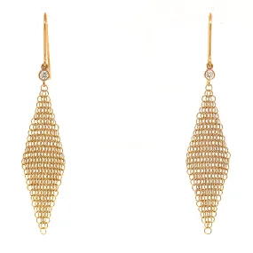 Tiffany and Co. Diamond Mesh Earrings in 18k Pink Gold