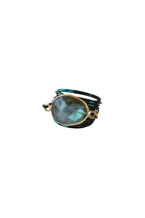 Torrey Ring in Green with Labradorite