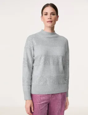 Turtleneck jumper with decorative details