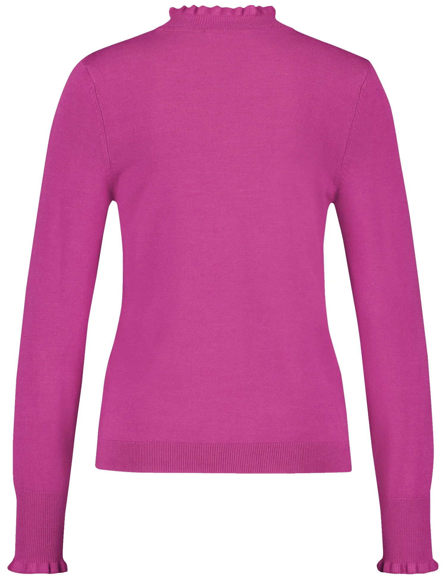 Turtleneck jumper with ruffled edges