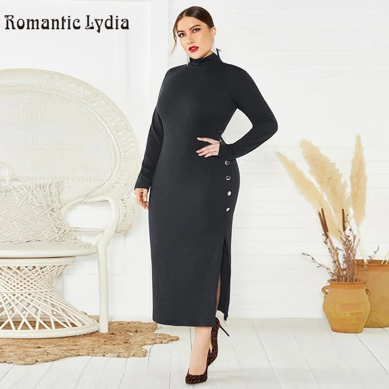 Turtleneck Long-Sleeve Midi Dress