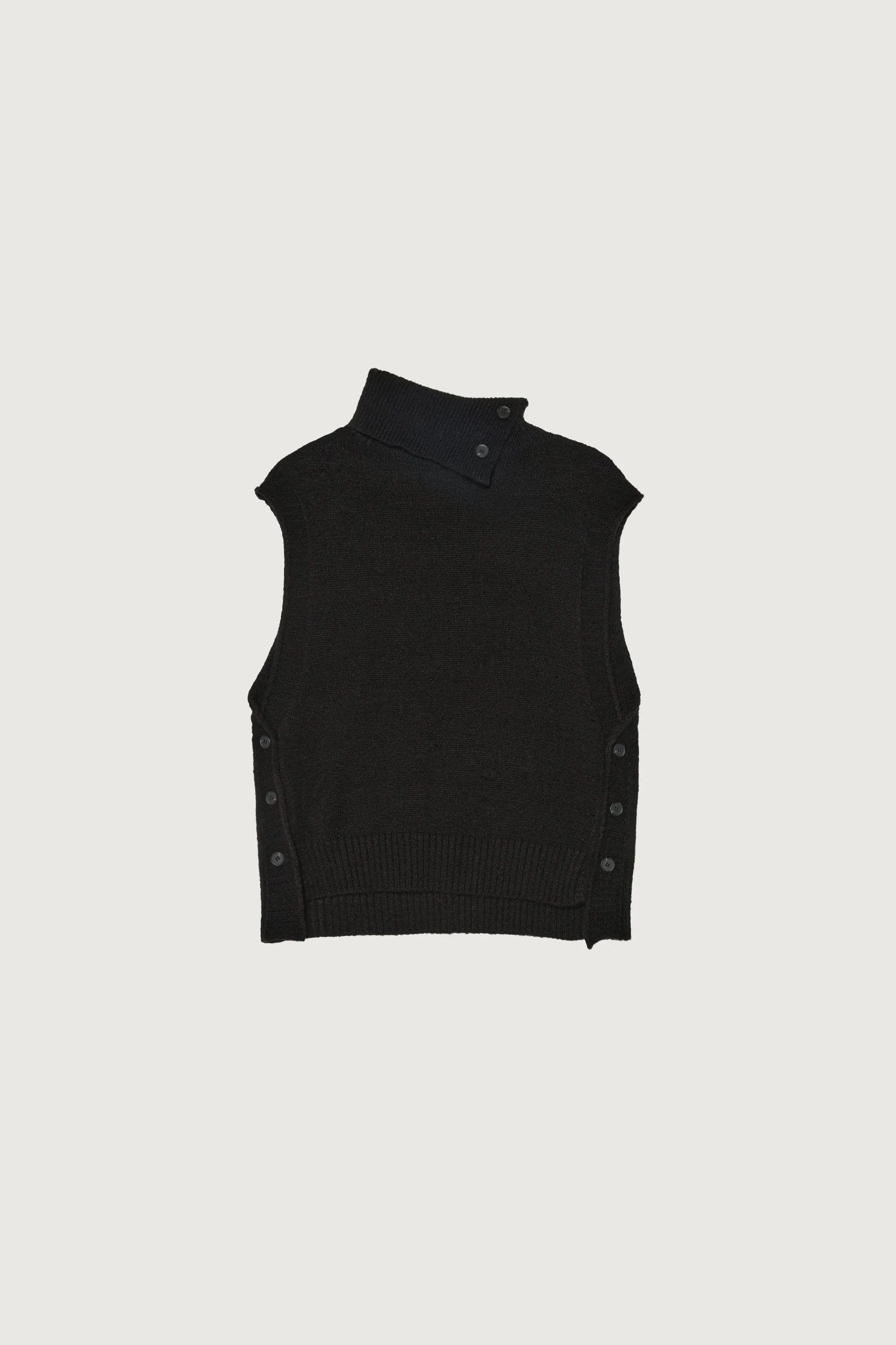 TURTLENECK VEST WITH SIDE BUTTONS