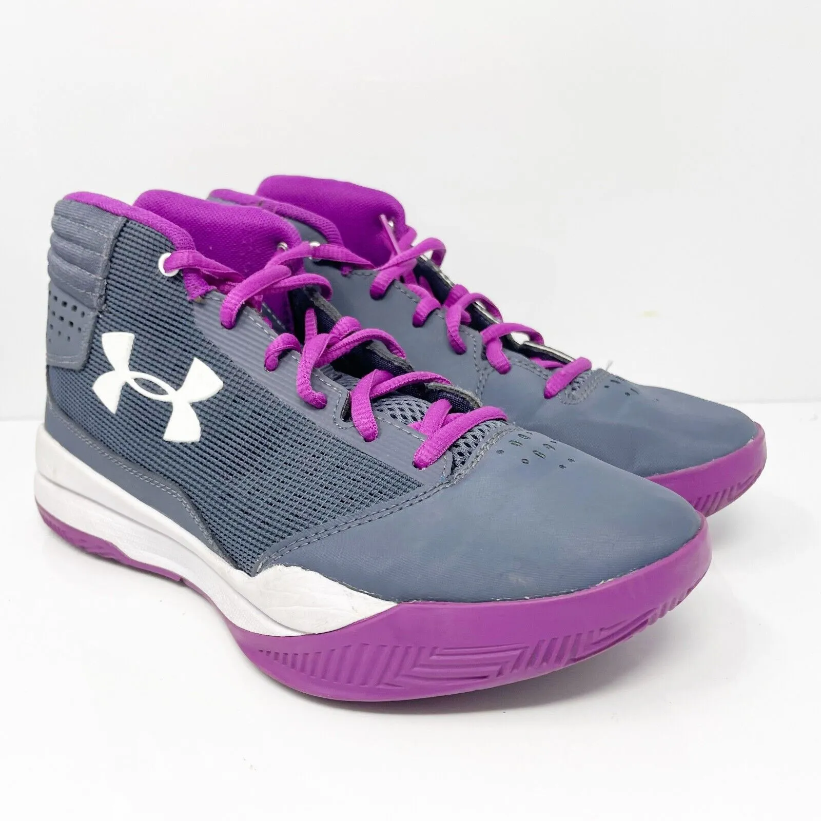 Under Armour Boys Jet 2017 1296011-962 Gray Basketball Shoes Sneakers Size 5Y