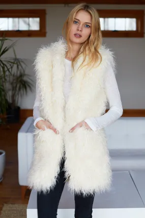 Vegan Shearling Vest - Ivory