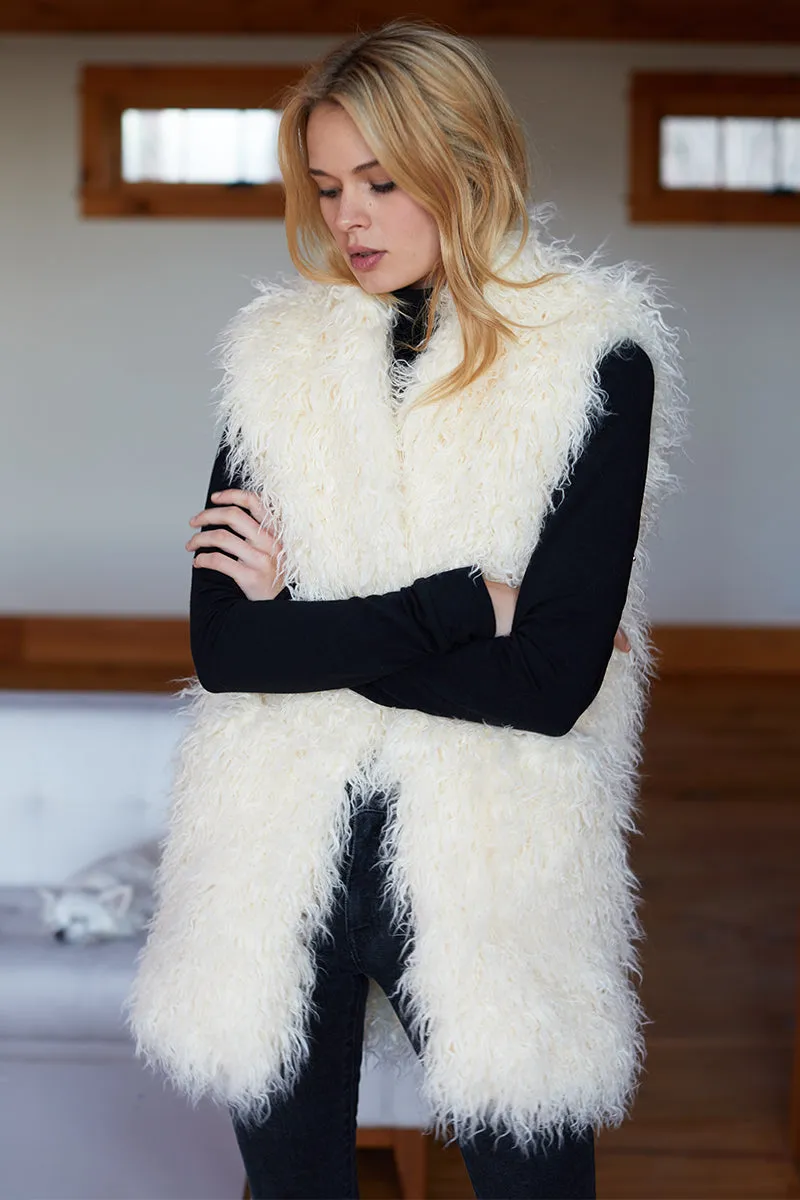 Vegan Shearling Vest - Ivory