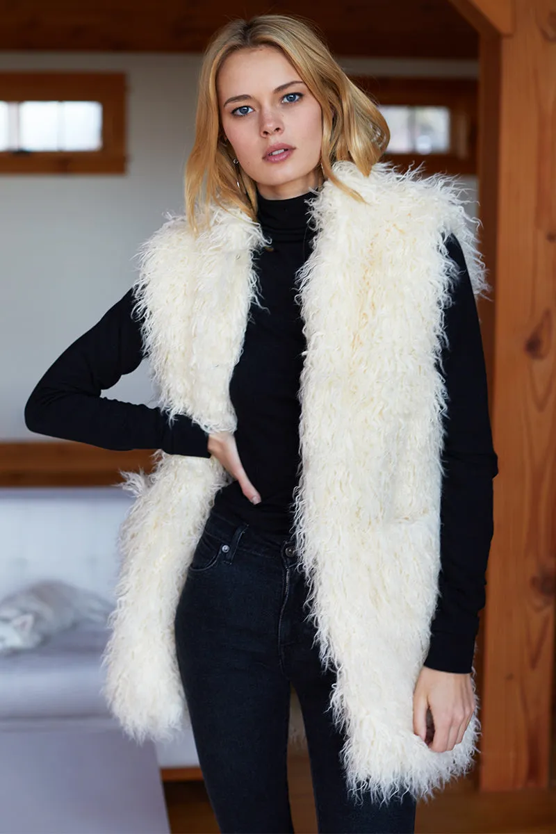 Vegan Shearling Vest - Ivory