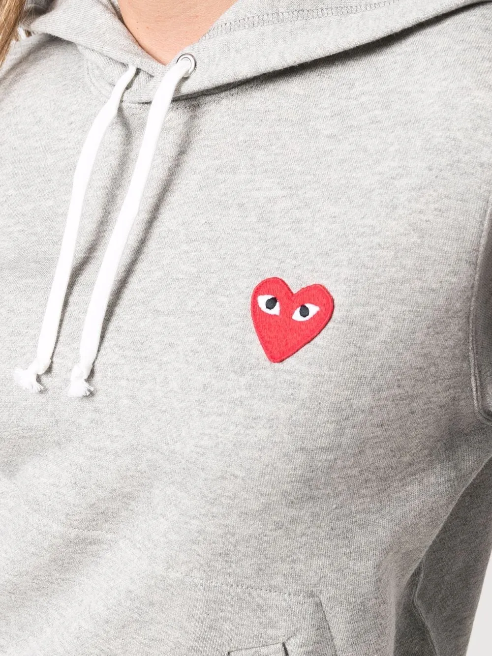 Womens Hoodie Red Heart - Grey