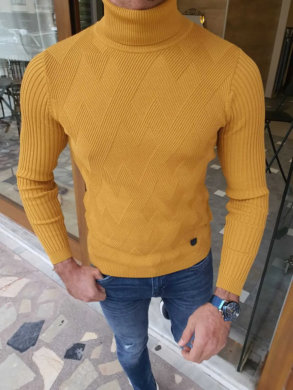 Yellow Long sleeve Turtleneck