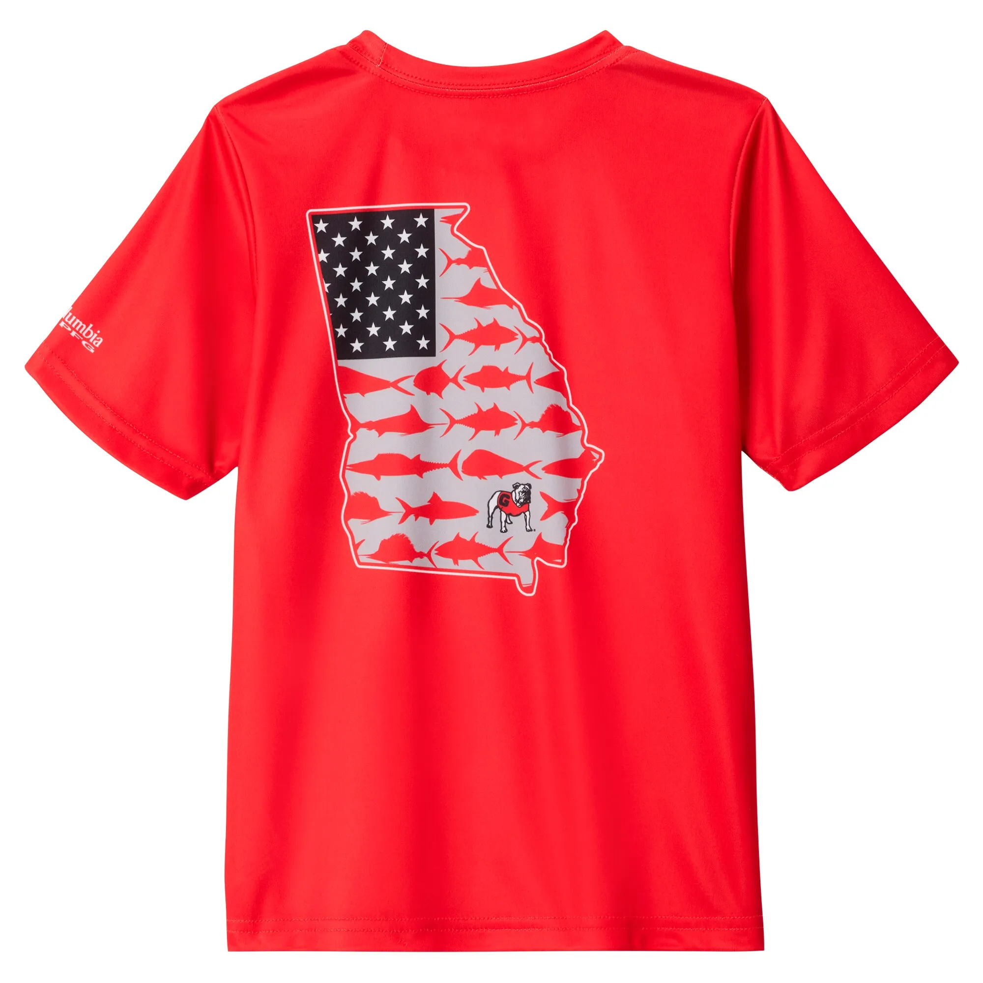 Youth Columbia Red Georgia Bulldogs Terminal Tackle Omni-Shade T-Shirt