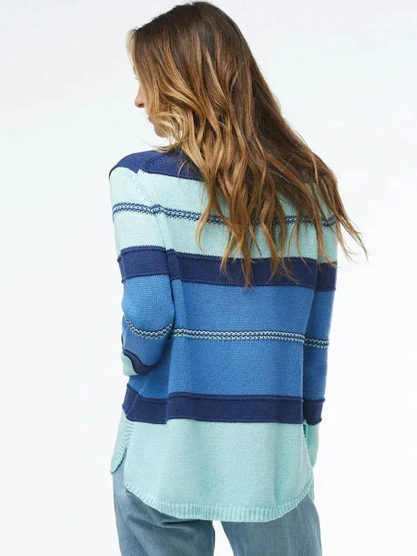 Zaket & Plover Cotton V Sweater Aqua